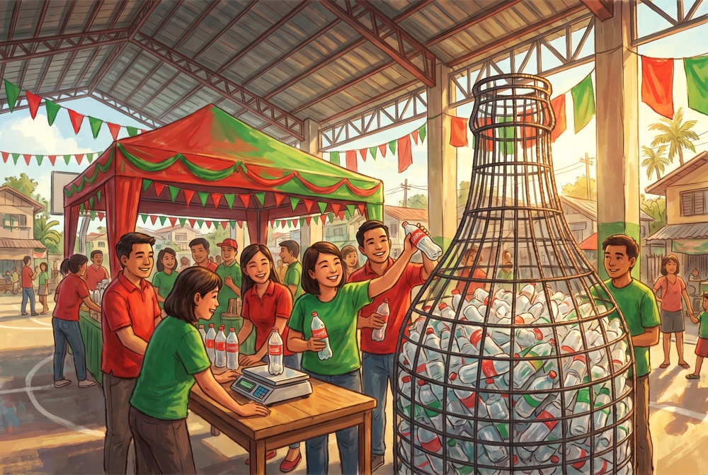 A Tapon to Ipon community PET-bottle collection drive, illustration