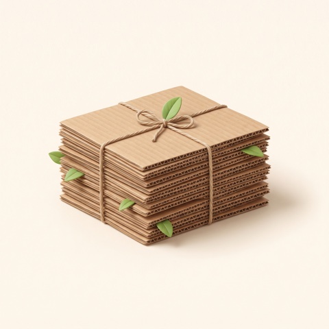 Flattened corrugated cardboard