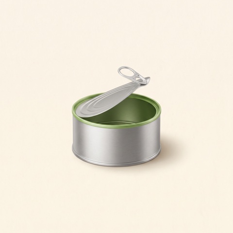 Clean tin can, label removed